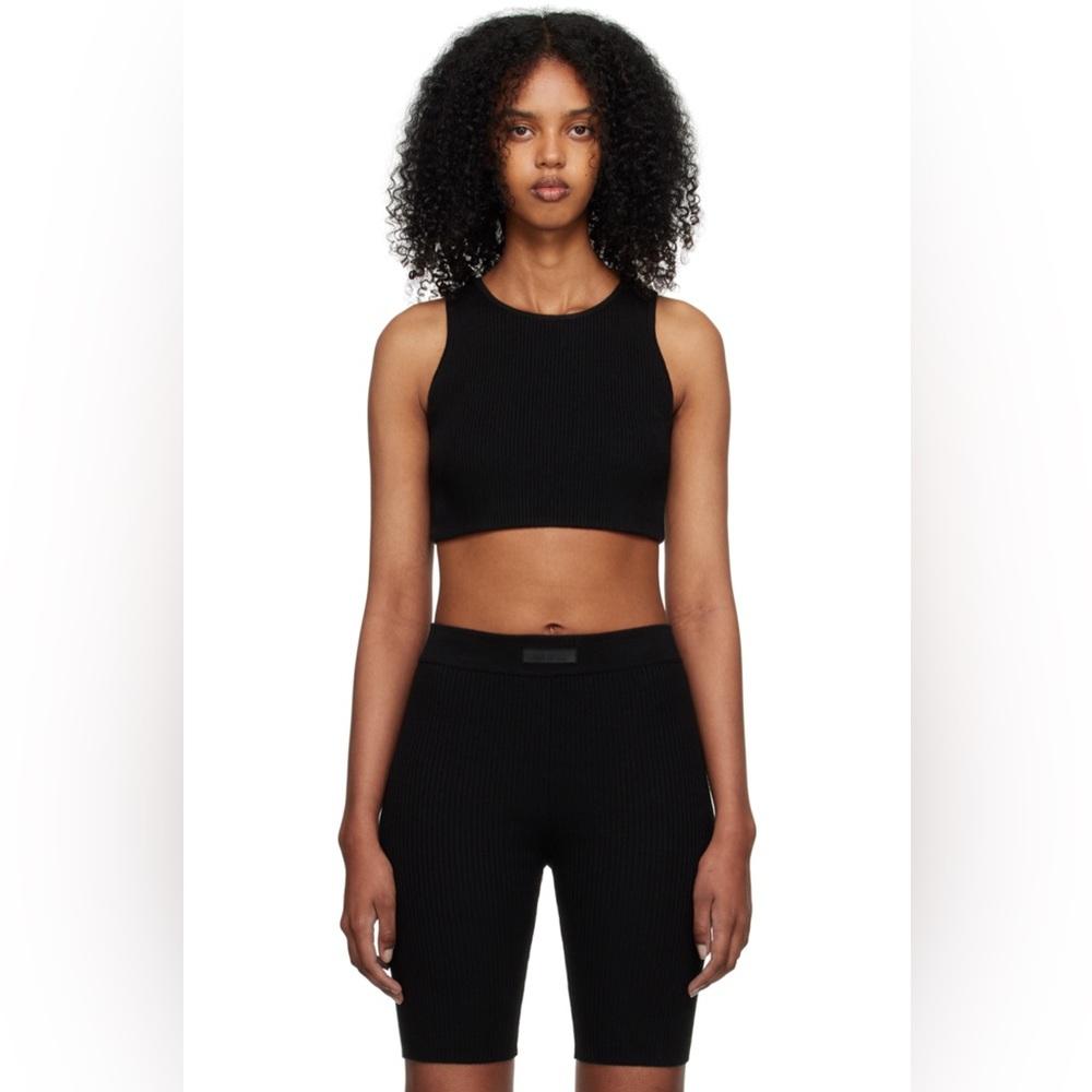 Fear of God Essentials Black Rib Tank Top